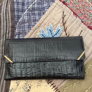 Oscar De La Renta black wallet VTG